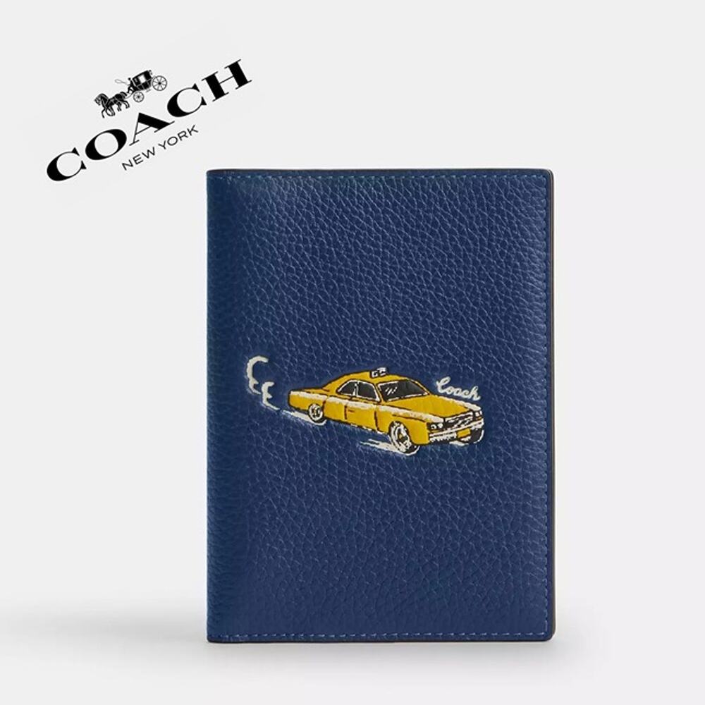 ❤️ Coach Passport Card Case With Car Print